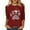 Wine, variant on Christmas Shirts for Women 3/4 Sleeve Tops Casual Loose Fit Print Holiday T Shirts for Ladies