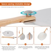 12 x 14 Inch Aluminum Pizza Peel,Metal Pizza Spatula Set with Foldable Wooden Handle, Pizza Rocker Cutter, Pizza Server