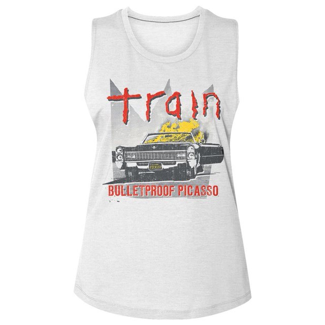 T-Shirt Muscle Blanc pour Femmes à l'Épreuve des Balles