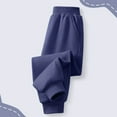 thumbnail image 5 of Swuxness Toddler Casual Fleece Sweatpants, Fall Long Pants for Kids, Toddler Fleece Lined Solid Color Elastic Waist Side Pockets Cuffed Casual Active Sweatpants Navy, 8-9 Years, 5 of 5