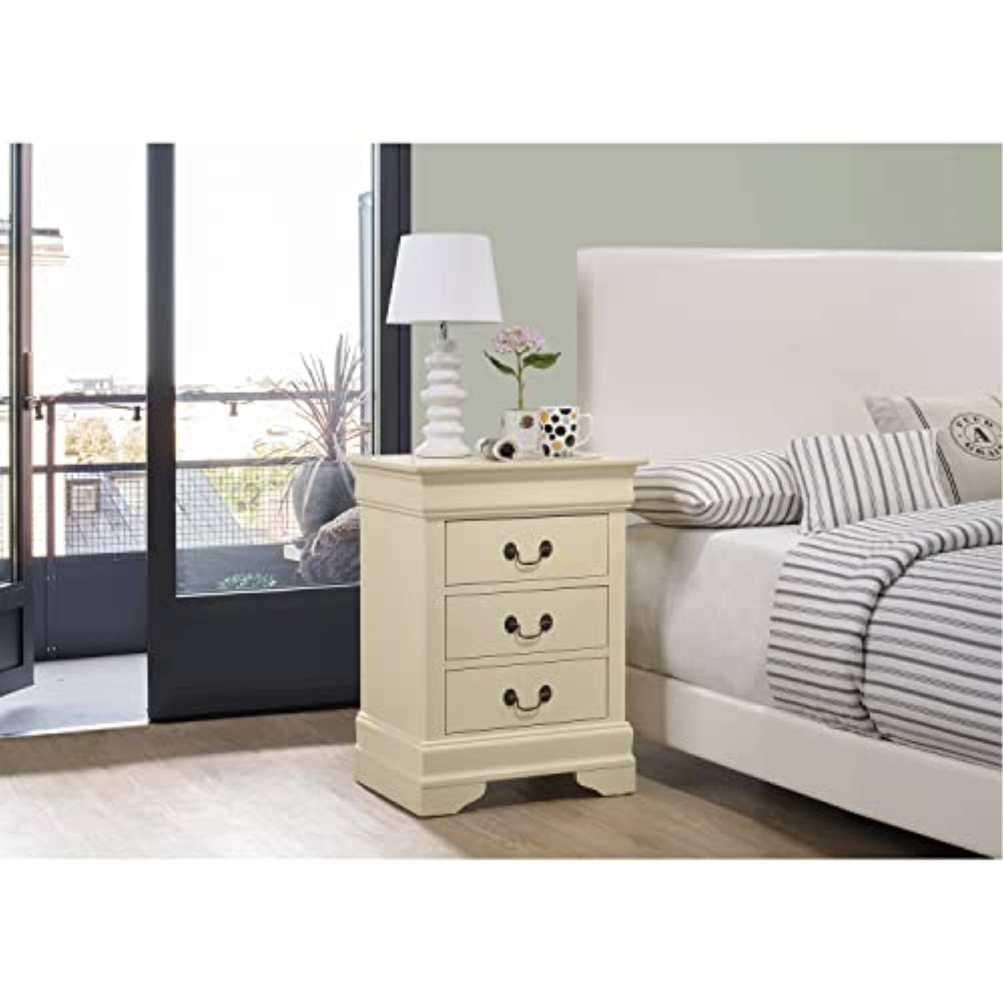 .com: Glory Furniture Louis Phillipe Nightstand, G3100-3N, Cherry :  Home & Kitchen