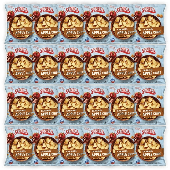 Seneca Caramel Apple Chips | Made from Fresh Apples | 100% Red Delicious Apples | Yakima Valley Orchards | Crisped Apple, 24 Bags