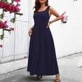 thumbnail image 2 of Sexy Vestido Casual para las Mujeres, Moda de Verano Cuello Cuadrado sin Mangas de Color Sólido para la Playa, la Fiesta Y Diario, 2 of 6