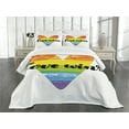 thumbnail image 3 of Ambesonne Inspirational Quilted Bedspread Set 3 Pcs, Gay Marriage Sign, Queen Size, Multicolor, 3 of 5
