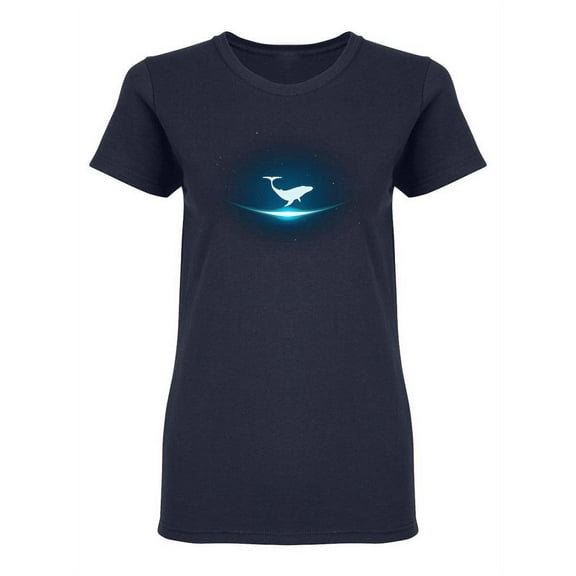 Lonely Whale In Space Shaped T-Shirt Women -Image by Shutterstock, Female x-Large