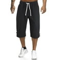 thumbnail image 2 of BXINGOHAI Mens Sports Capri Pants Lightweight Loose Fit 3/4 Pants Solid Drawstring Pants Outdoor Athletic Running Pant With Pockets Fall Savings Black,M, 2 of 6