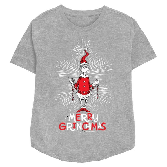 Womens The Grinch Merry Grinchmas Santa Portrait T Shirt