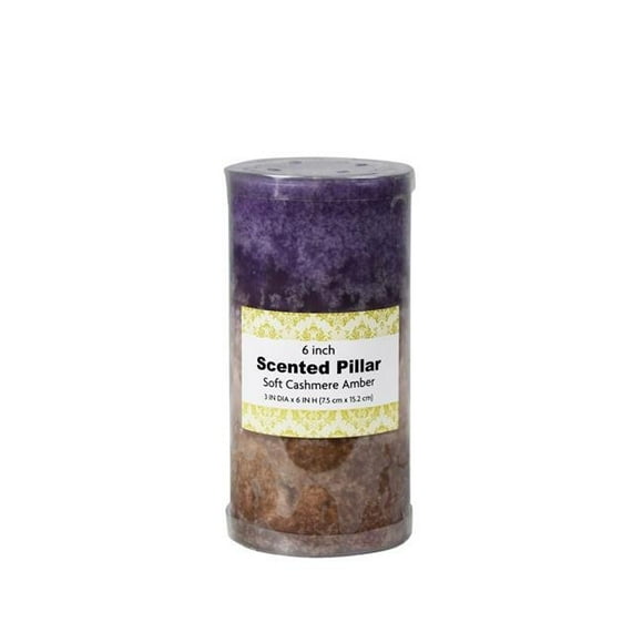 Jeco CPC-3613 3 x 6 in. Sand Scented Pillar Candle, Purple