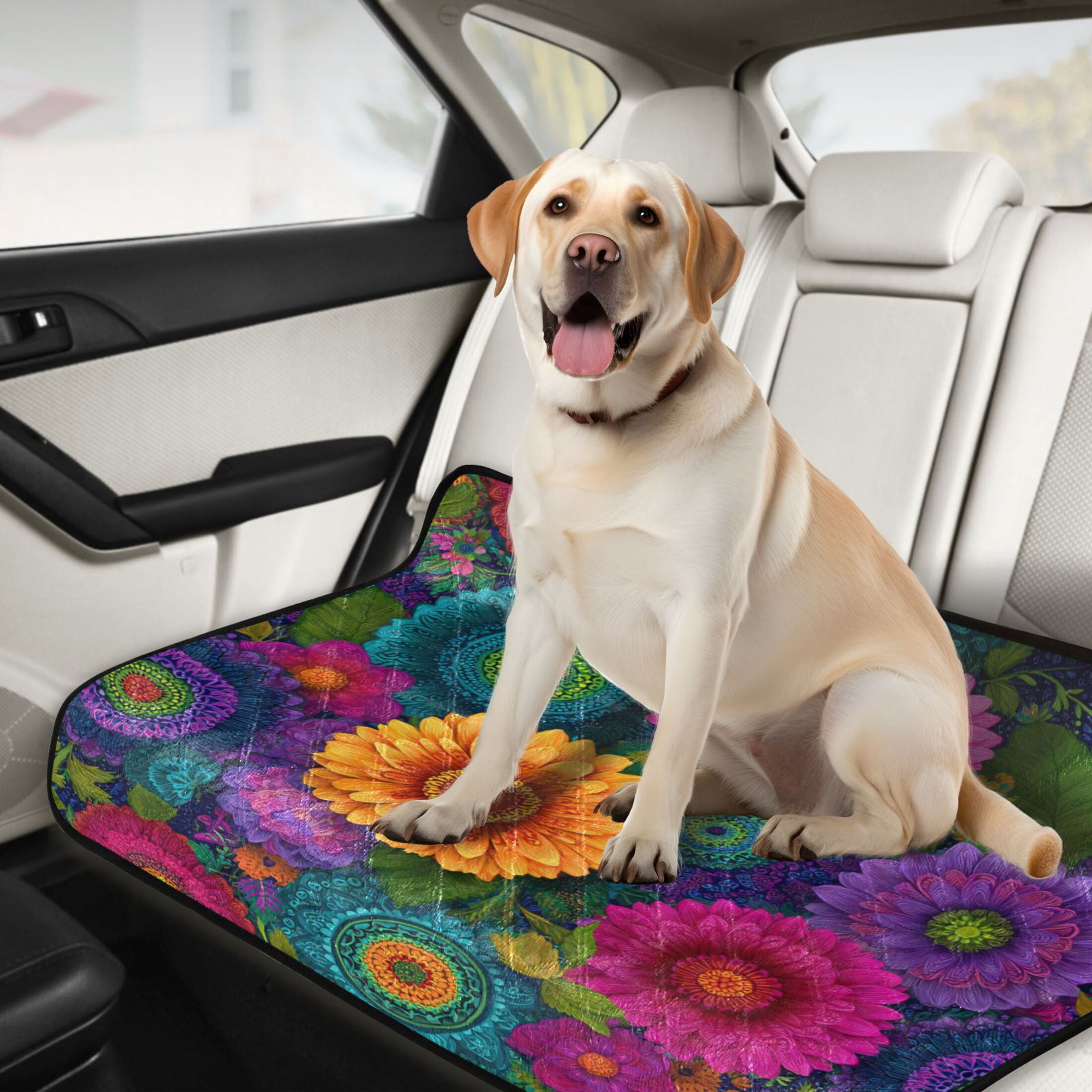 Washable Pet Pee Pads with Super Absorbent Reusable Training Pads for Dogs & Cats Colorful Blooming Flowers
