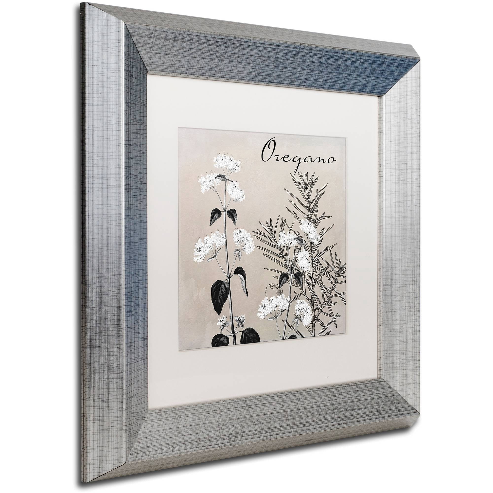 Trademark Fine Art "Flowering Herbs II" Canvas Art by Color Bakery White Matte, Silver Frame