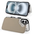 thumbnail image 2 of Compatible with iPhone 11 12 13 mini 14 15 16 Pro Max Plus Wallet Case with Card Holder, PU Leather Kickstand Card Slots Case ( Grullo BROWN, iPhone 13 mini), 2 of 7