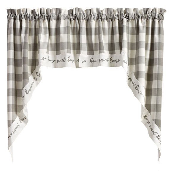 Park Designs Buffalo Check Home Lined Dove Swags 72" x 36"
