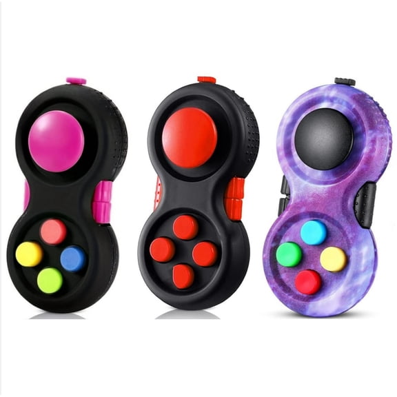HAOSHICS 3pcs Fidget Pad Portable Fidget Controller Classic Retro Game Controller Fidget Toy Handheld Toy Controller with 8 Fidget Functions Controller Game Pad for Teens Relieve Stress Anxiety