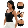 thumbnail image 3 of Unique Bargains Women's Shelf Bra Basic Tank Adjustable Spaghetti Strap Camisole M Black, 3 of 6