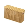 thumbnail image 4 of CoudarTitie Faux Rattan Storage Basket, Sundries Container, Rectangular with Double Handles, S yellow, 4 of 9