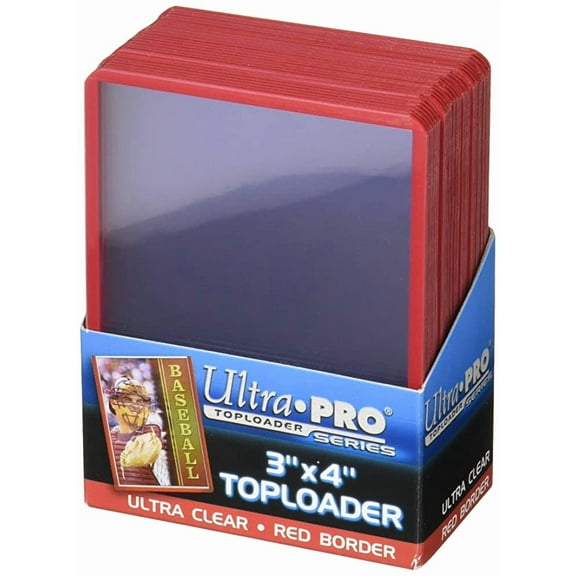 Ultra Pro 3" X 4" Red Border Toploader 25ct