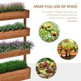 thumbnail image 3 of Outsunny Vertical Garden Planter, Wooden 4 Tier Planter Box, Self-Draining with Non-Woven Fabric for Outdoor Flowers, Vegetables and Herbs, Orange, 3 of 9