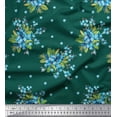 thumbnail image 1 of Soimoi Velvet Fabric Leaves & Madhabilata Floral Print Sewing Fabric Yard 58 Inch Wide, 1 of 3
