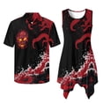 thumbnail image 6 of Psesaysky Red Octopus Sea Ocean Print Matching Couple Outfits Mens Tropical Aloha Shirts Plus Size Women Sleeveless Tank Sundress with Pockets Summer Beach Dress Cover up,S-5XL, 6 of 7