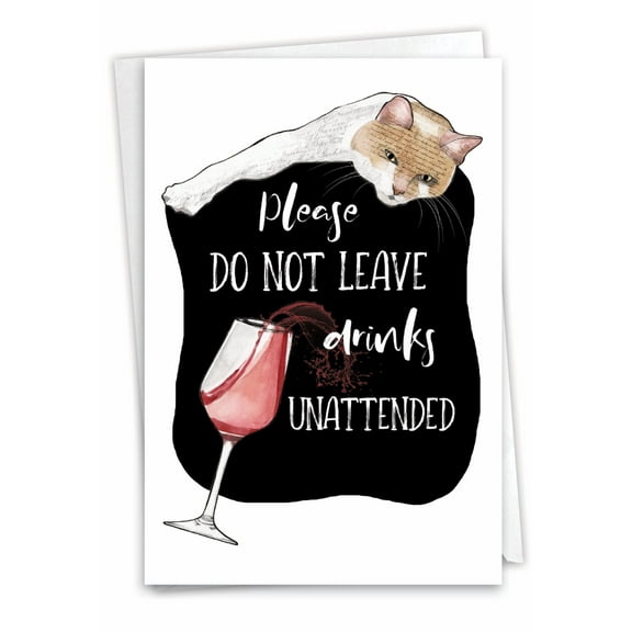 1 Funny Birthday Card with Envelope - Cat Antics C3638BBDG