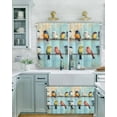 thumbnail image 2 of Abstract Birds Short Blackout Curtains 45 Inch Long Singing Birds Birds Standing on Wire Rod Pocket Kitchen Curtains, 2 Panels Thermal Insulated Room Darkening Drapes for Bedroom, 30"W x 45"L, 2 of 5