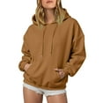 thumbnail image 2 of BOBOGOJP Women’s Oversized Pullover Hoodie – Heavyweight Fleece, Relaxed Fit, Soft Touch, Kangaroo Pocket Sweatshirt Brown for Size XXL, 2 of 6