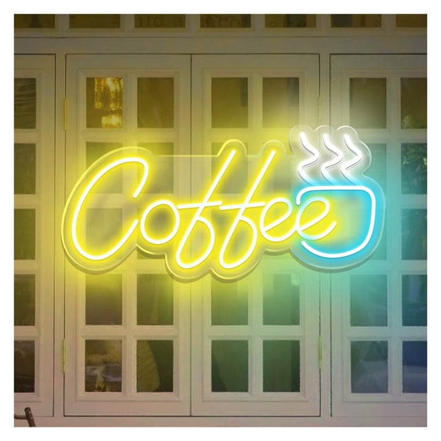 Letrero De Neón Café Para Bar, Sala Juegos, Dormitorio, Estar, Decoración Pared Para Fiestas Cumpleaños 45cm
