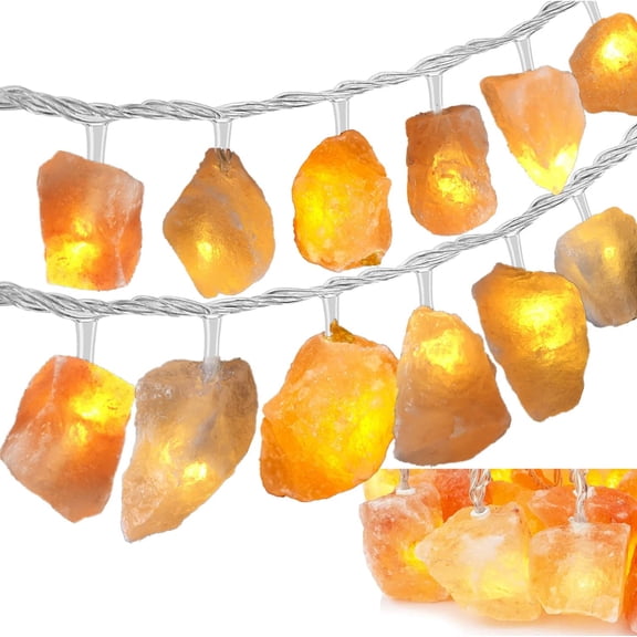 Himalayan Salt Light String for Bedroom with 20 Rock,11.5ft USB Powered String Fairy Lights Night Salt Lamp,Natural Salt Rock,Handmade Ambient Light for Office Home