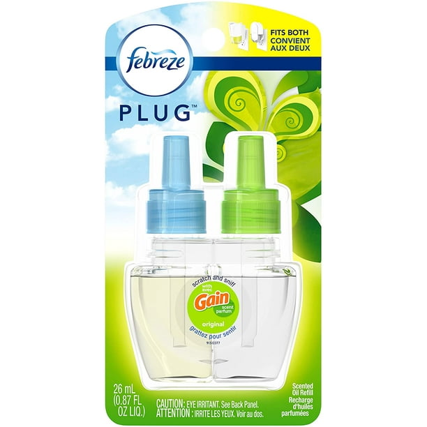 Febreze Plug in Air Freshener Scented Oil Refill, Gain Original Scent