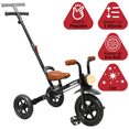 thumbnail image 3 of Triciclo 3 en 1 para Niños con Bastón, Bici y Bicicleta de Balance Plegable Torreta con Luz Soporta hasta 25 kg - Negro, 3 of 8