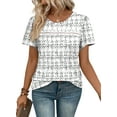 thumbnail image 3 of Ronuti Plus Size Tops for Women Tunic Floral Casual Short Sleeves T Shirts Flowy Blouses, 3 of 11
