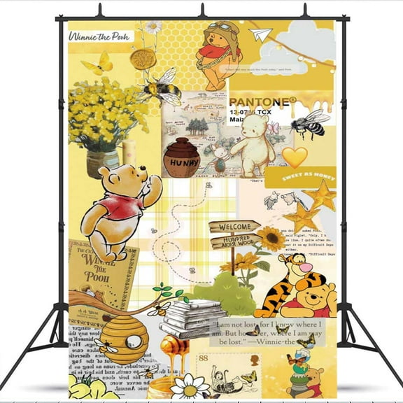 Winnie the Pooh school Taspestry Wall Decor Birthday Banner Backdrop Background Party Supplies Poster Fans