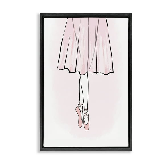 Stupell Industries Dress & Ballet Shoes Beauty & Fashion Painting Black Floater Framed Art Print Wall Art, 17 x 25