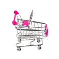 thumbnail image 3 of VONKY Chariot de Simulation Mini pour Enfants Jouets Chariot à Main Panier de Rangement de Supermarché Jouet, 3 of 7