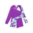 thumbnail image 4 of Aislor Kids Girls Gymnastic Dance Leotard One Piece Dancewear Long Sleeve Jumpsuit 4-14 Purple 4, 4 of 7