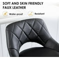 thumbnail image 6 of Swivel Bar Stools Set of 2, Adjustable PU Leather Barstools Chairs with Hollow Back, Upholstered Counter Height Stools with Black Base for Kitchen Dining Pub Cafe, Black, 6 of 8