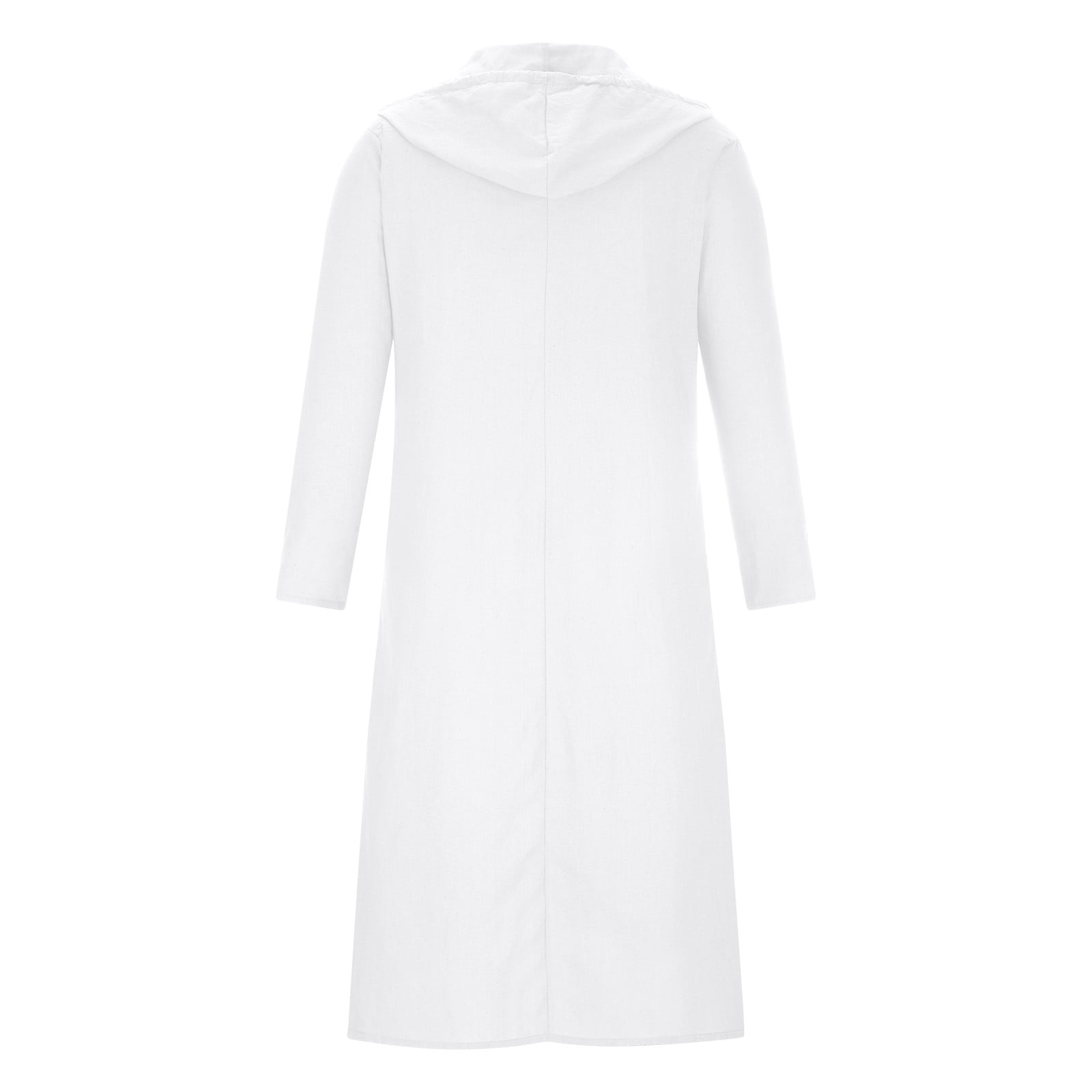 Hvot&aat Men's Muslim Cotton Linen Thobe Middle East Saudi Arab Kaftan Islamic Abaya Dress Dubai Robes Button Ramadan Robes