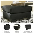 thumbnail image 3 of Signature Design by Ashley Contemporary Darcy Ottoman Microfiber Black, 3 of 5