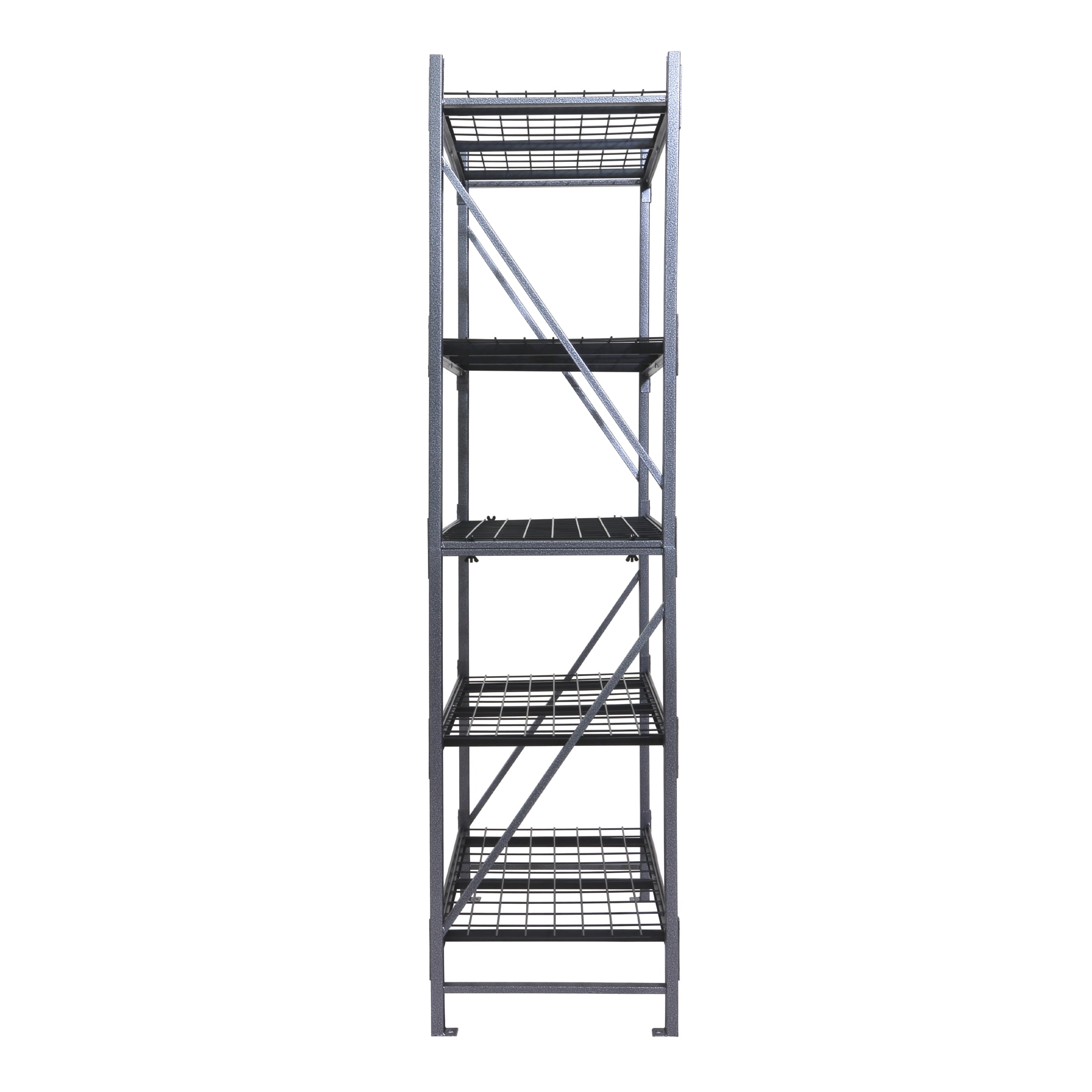 STRONGHOLD GARAGE GEAR Steel 4-Tier Storage Shelf Unit 72H x 24W x 77D,  4000lb Total Capacity, Textured gray