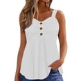 thumbnail image 4 of PNTUTB Summer Women's Fashion Solid Color Button Front Pleated Casual Loose Comfort Sleeveless Tank Top, 4 of 6