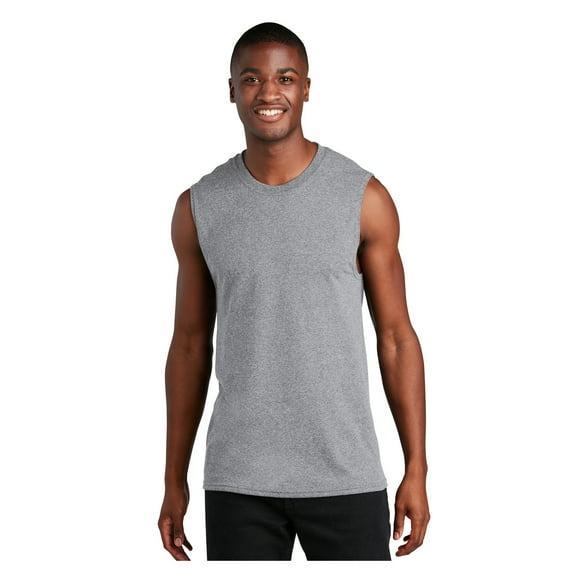 Port & Company Men's Sleeveless Core Cotton Athletic T-Shirt Athletic Heather Small