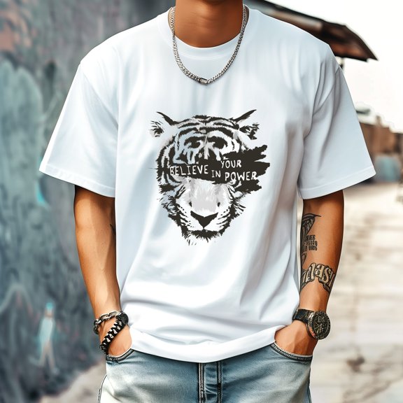 Men's T Shirt Round Neck Patterned Tee Summer New Sports Shirt Vintage Style Gift for Friends XS