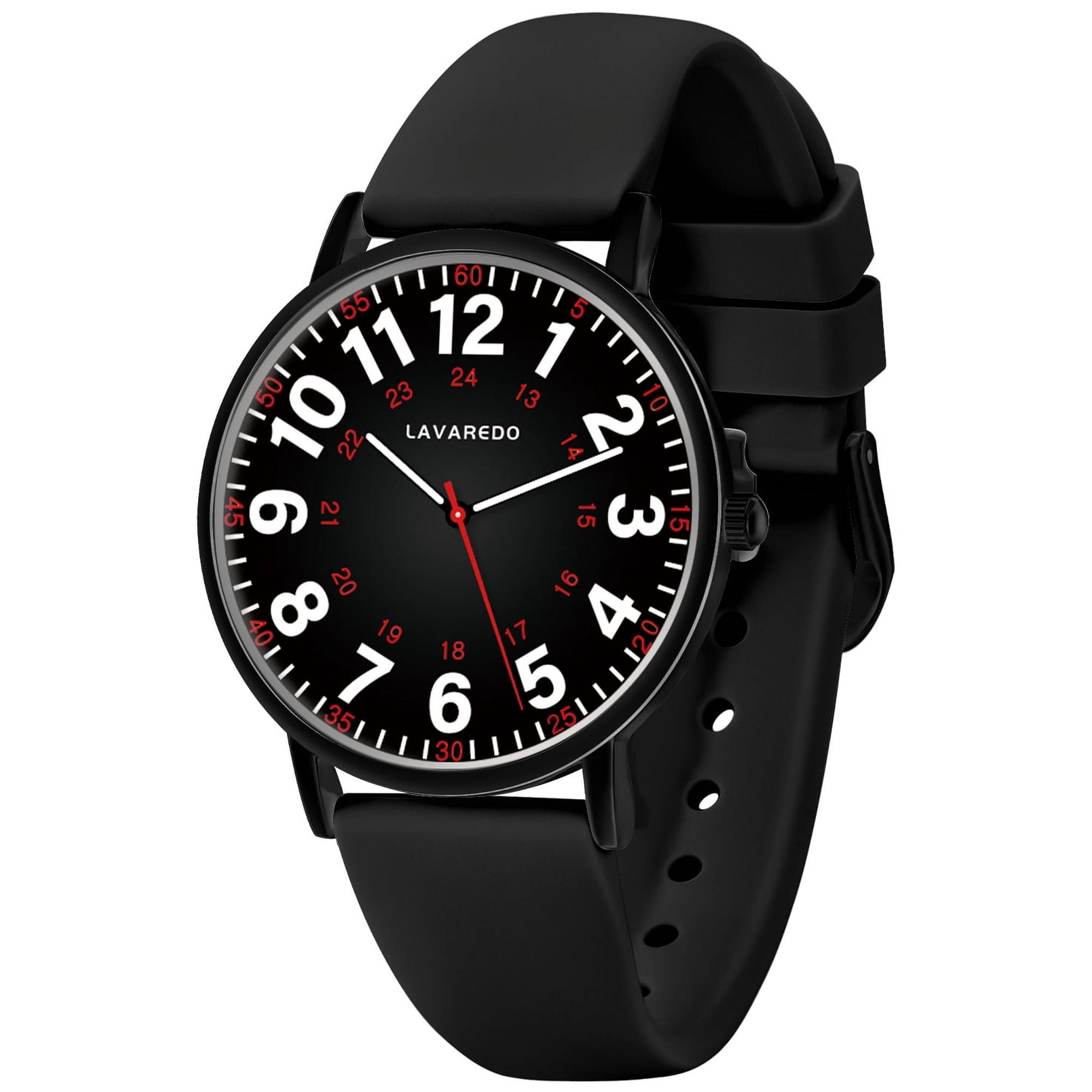 Watches for Women Ultra-Thin Waterproof Nurse Watch with Silicone Band,Military Time Luminous Easy Read Dial Watch Birthday Gift for Women Men
