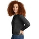 thumbnail image 3 of Sudadera Hanes EcoSmart para mujer, cuello redondo, color ébano, talla L, 3 of 4