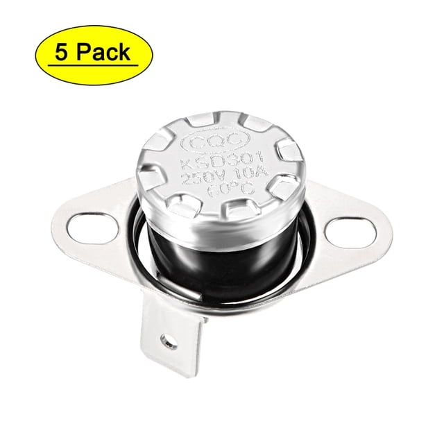 Unique Bargains Temperature Control Switch , Thermostat , KSD301 60°C , 10A , Normally Closed N.C 5pcs