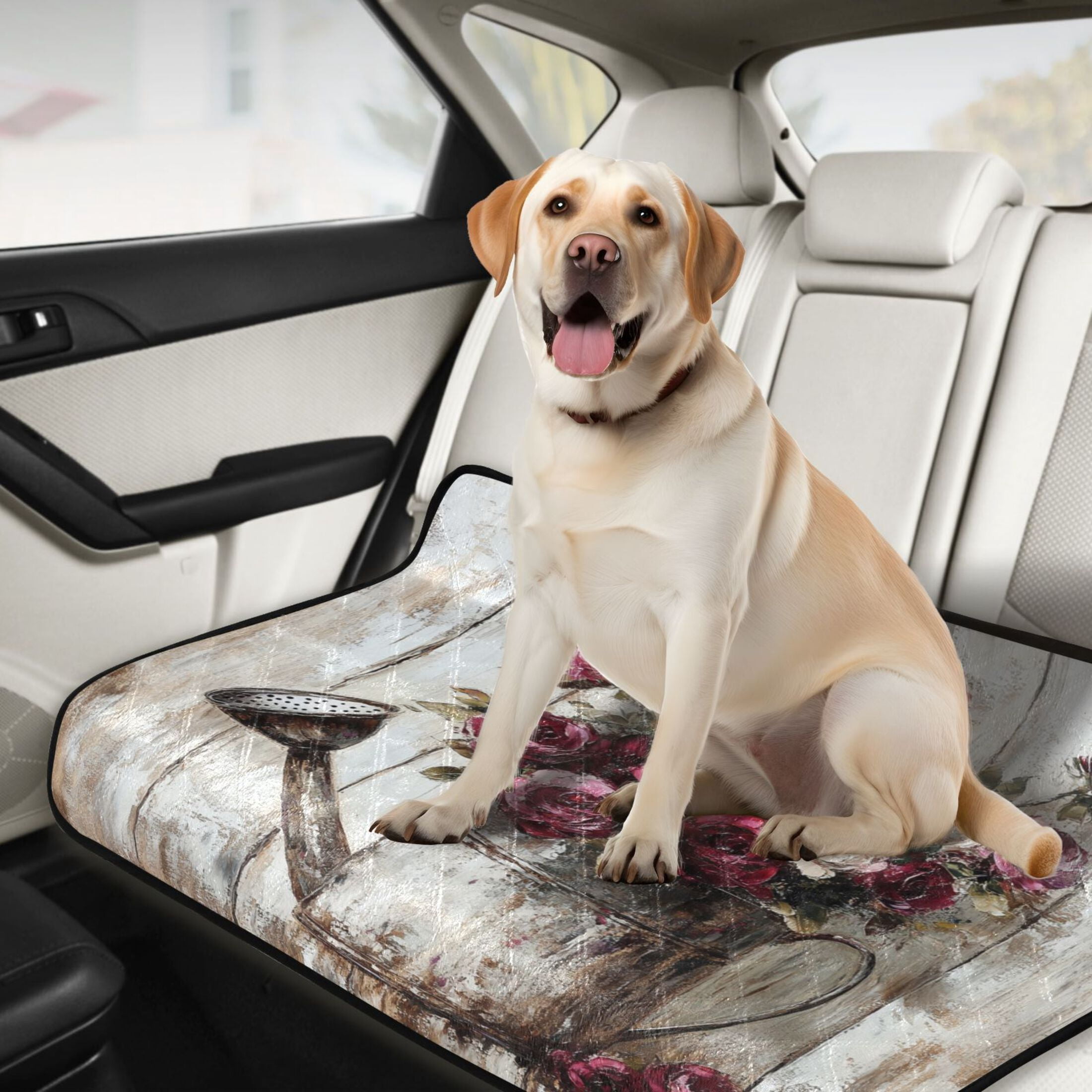 Qxltty Burgundy Roses Cat litter Pads Pet Set of 3 Diaper Mats Center Anti-leakage Layer Absorbent Soft and Comfortable