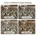 thumbnail image 7 of ODIKA 6'x9' Washable Area Rug Bold Tone Striped Border Door Farmhouse Vintage Diagonal Herringbone Flowing for Dining Room, Under Table, Office Décor, Non-Slip Chair-Friendly, 7 of 7