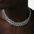 thumbnail image 4 of Men's Cuban Link Chain Curb Necklace: 1pc Hip Hop Style Faux Diamond Cuban Link Chain - Ideal Gift Option for Any Occasion - Comes with Gift Box Included, 4 of 9