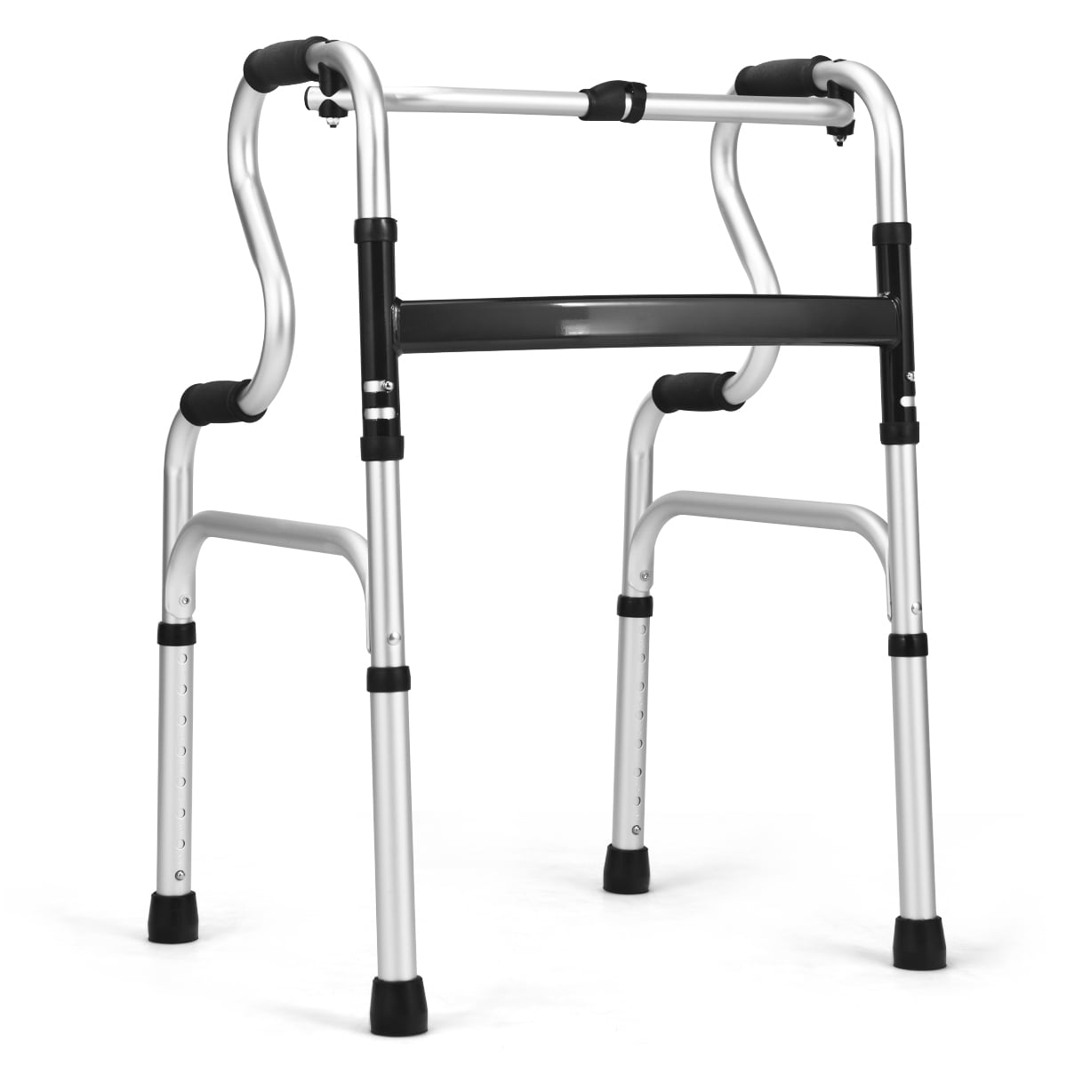 Giantex 3-in-1 Stand-Assist Folding Walker, Duty Walking Mobility Aid, Toilet Safety Rail, Adjustable Narrow Drive Walkers