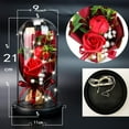 thumbnail image 5 of [Big Clear!]A bouquet of Wrapped Soap Roses with LED Fairy light String In Glass Dome Valentine‘s Day Thanksgiving Mother‘s Day Christmas Girl Birthday Gift, 5 of 5